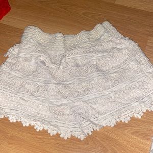 Tan lace high waisted shorts size small